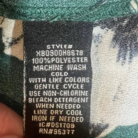 Sanctuary Anthropologie Women Top Small Size Green Floral Long Bell Sleeve - Picture 6 of 9